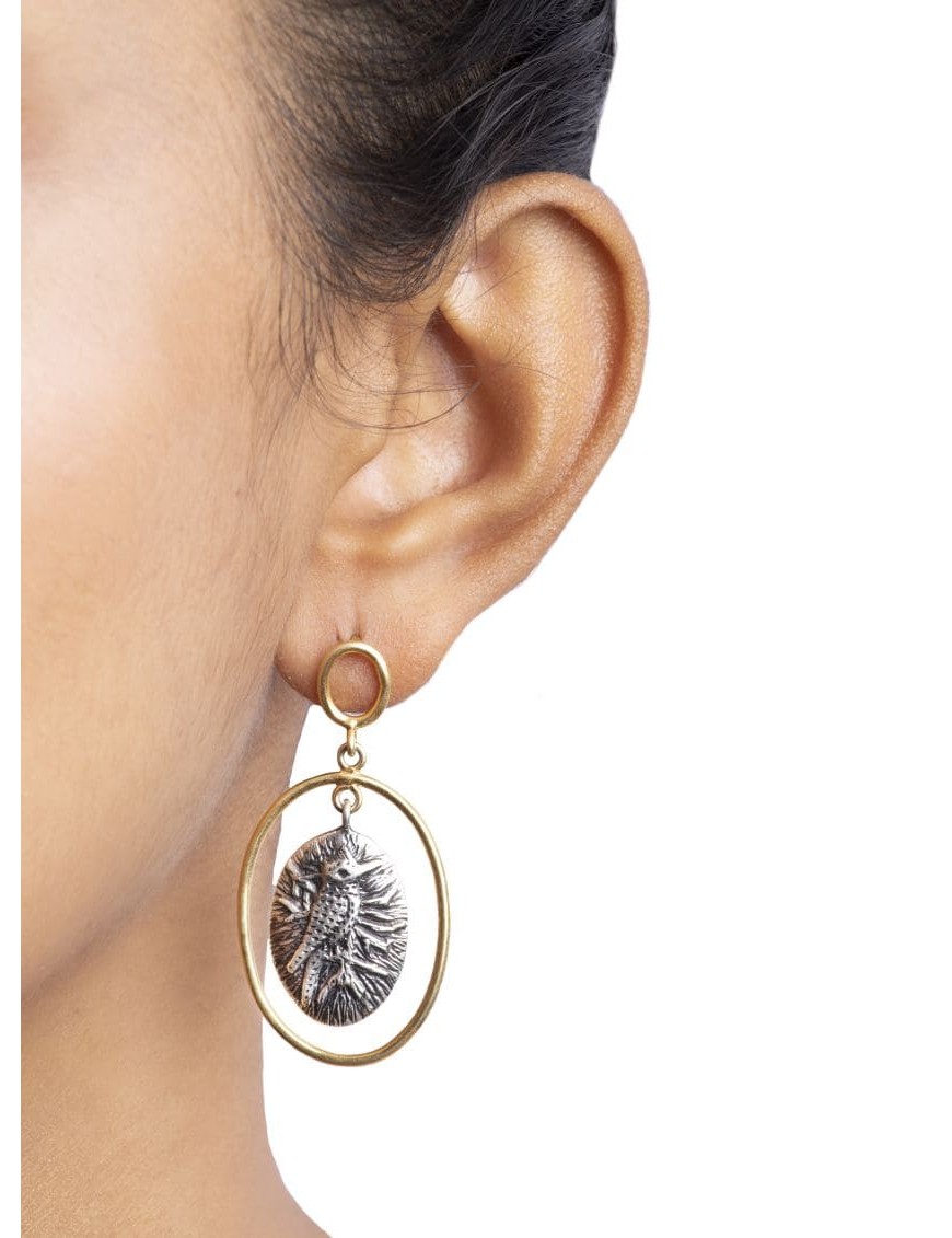 Sterling Silver Coin Style Engraved Earrings