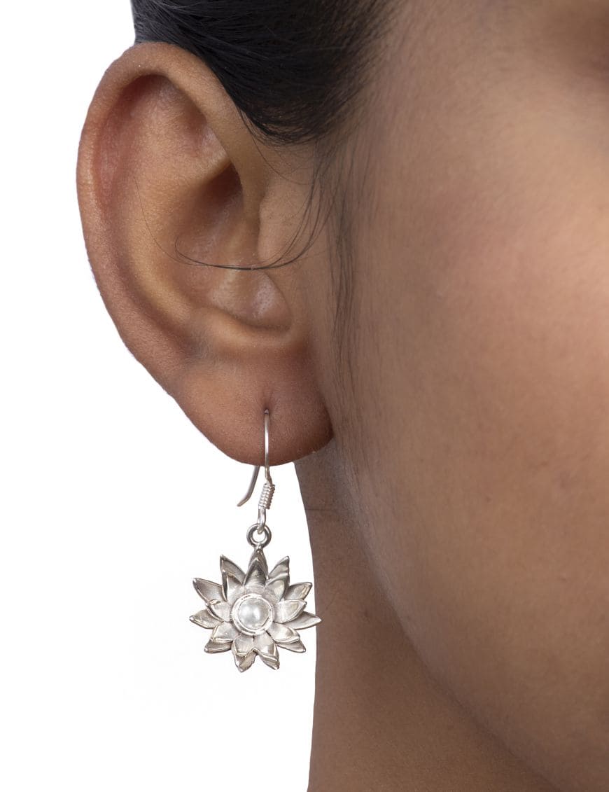 Sterling Silver Floral on Floral Earrings