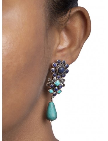 Sterling Silver Firoza and Turquoise Earrings