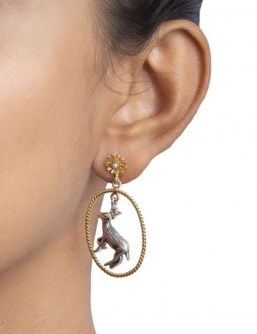 Sterling Silver Deer Earrings