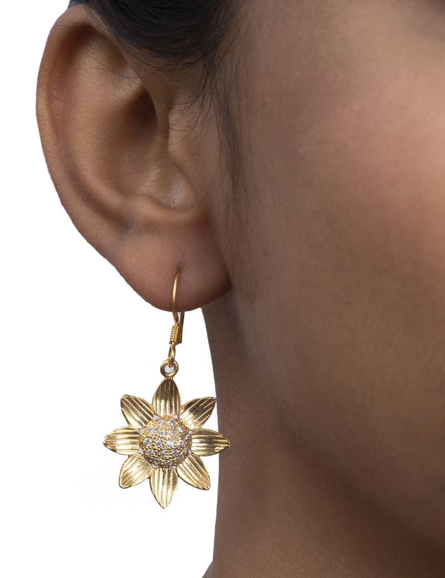 Sterling Silver Sunflower Earrings