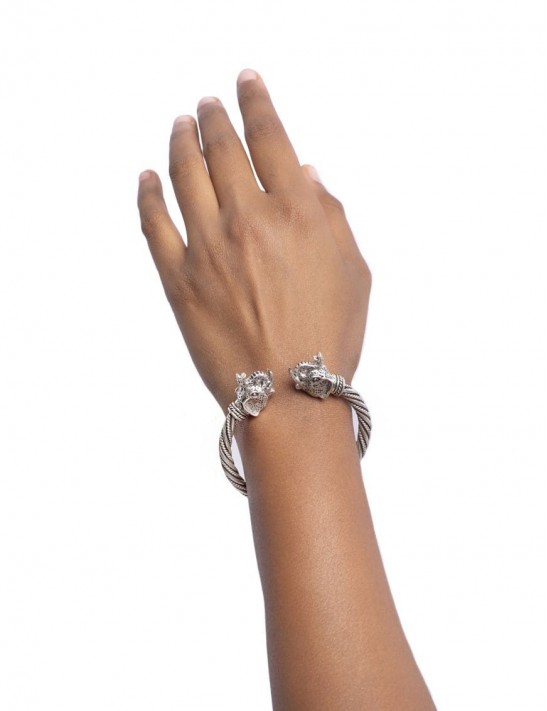 Sterling  Silver Haathi Head Bangle 