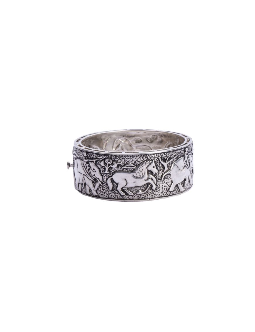 Sterling Silver Haathi Ghooda Bangle Bracelet