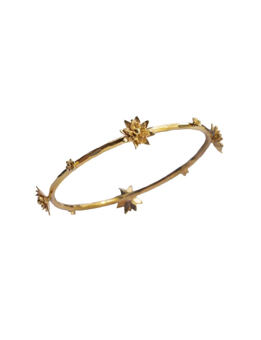 Sterling Silver Emerging Flower Bangle 