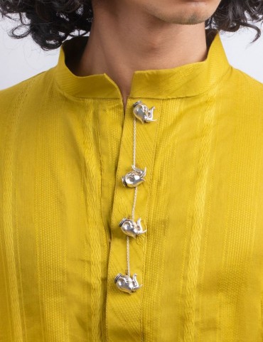 Sterling Silver Haathi Kurta Buttons