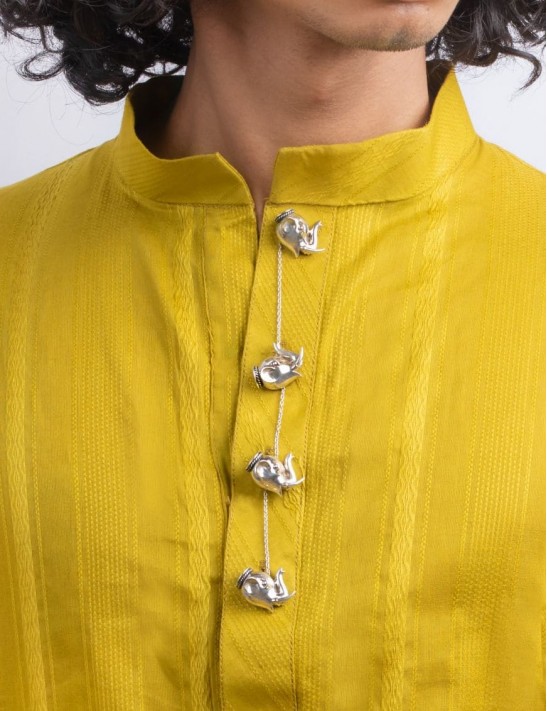 Sterling Silver Haathi Kurta Buttons