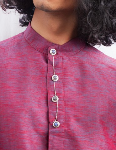 Sterling Silver Labradorite Kurta Buttons